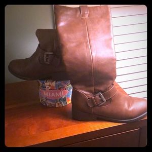 Brown riding style boots